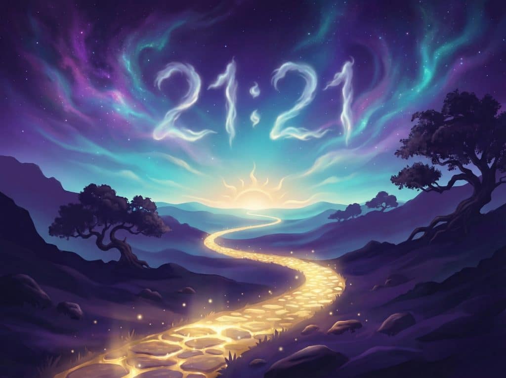 21h21 signification horizon espoir accomplissement lumière dorée avenir confiant