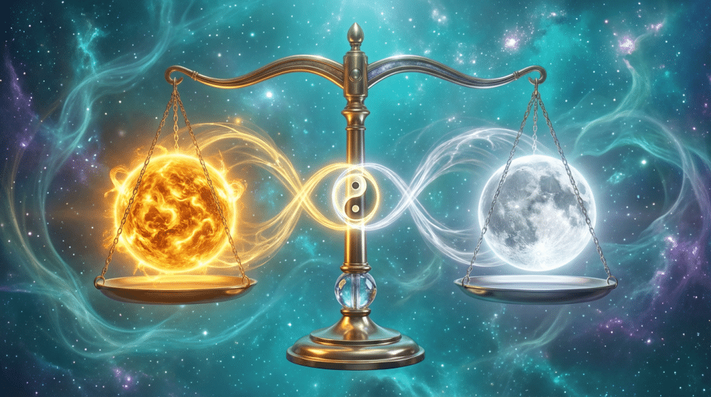 14h14 signification équilibre cosmique balance soleil lune harmonie spirituelle