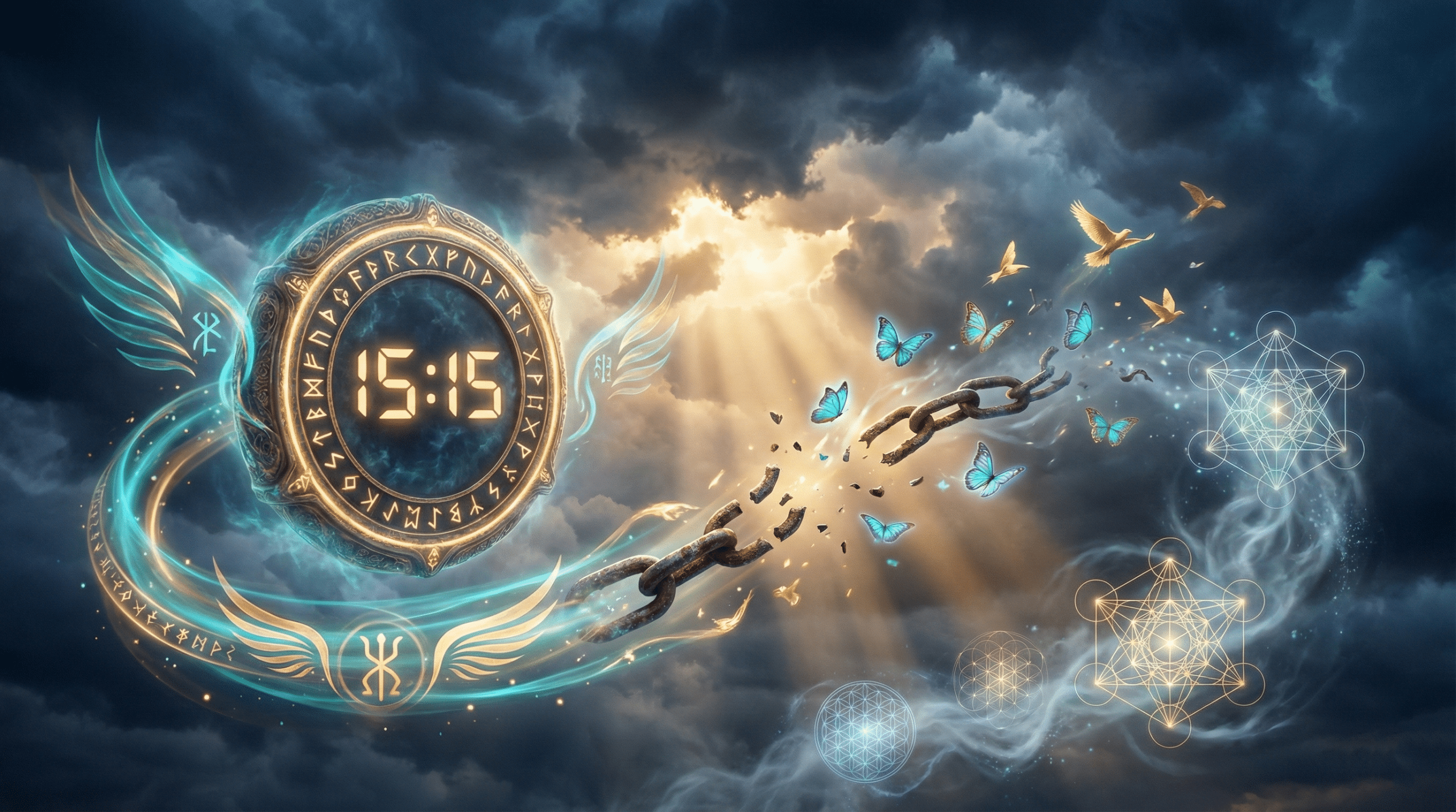 15h15 signification heure miroir changement liberté chaînes brisées lumière spirituelle