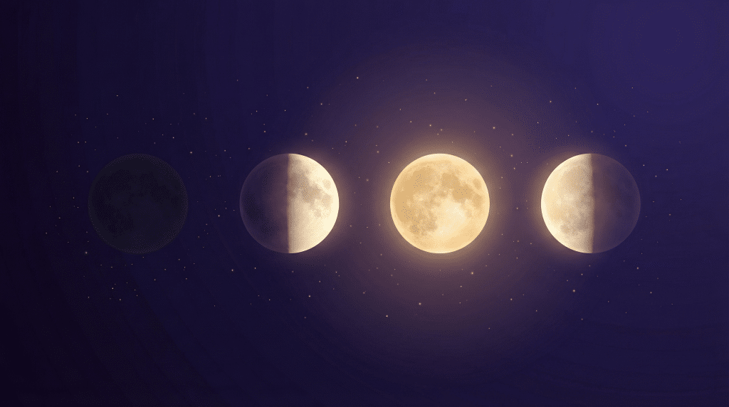 Les quatre phases lunaires principales du calendrier lunaire 2026