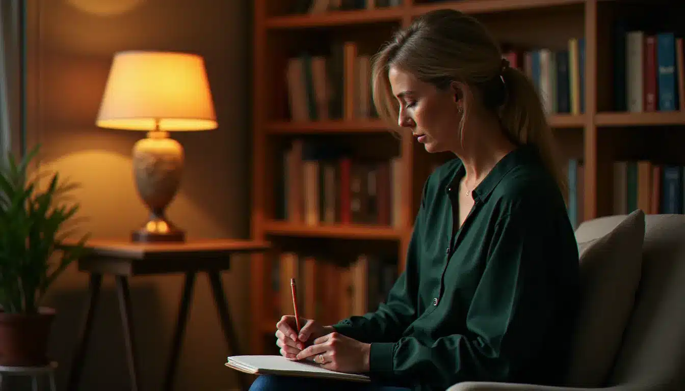 Femme en séance d'accompagnement thérapeutique dans un cabinet chaleureux, symbolisant les limites d'un test personne toxique et l'importance d'un suivi professionnel
