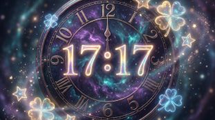 Heure miroir 17h17 signification chance opportunité message univers étoiles dorées