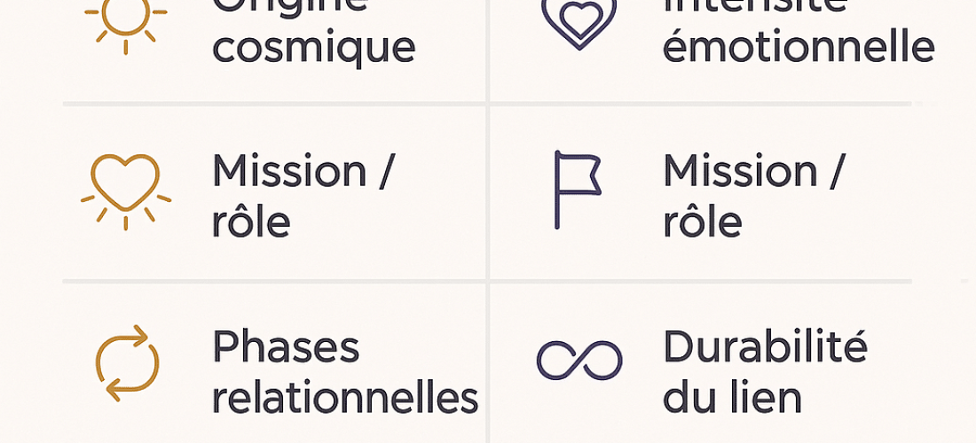Différence flamme jumelle âme sœur : schéma explicatif des 7 distinctions essentielles