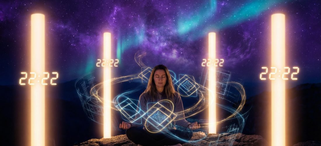 22h22 signification méditation manifestation pouvoir création visualisation lumière dorée