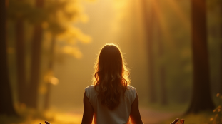 Bien-être mental et physique — méditation en forêt